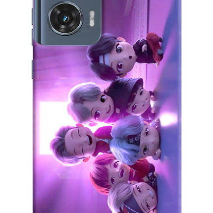 BTS Chibi Moto Edge 50 Fusion Hard Case Back Cover by Casekaro
