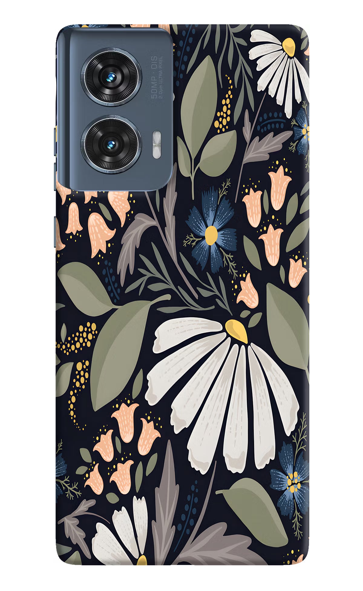 Flowers Art Moto Edge 50 Fusion Hard Case Back Cover by Casekaro