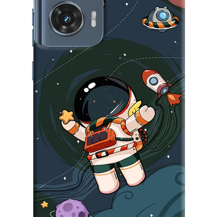 Cartoon Astronaut Moto Edge 50 Fusion Hard Case Back Cover by Casekaro