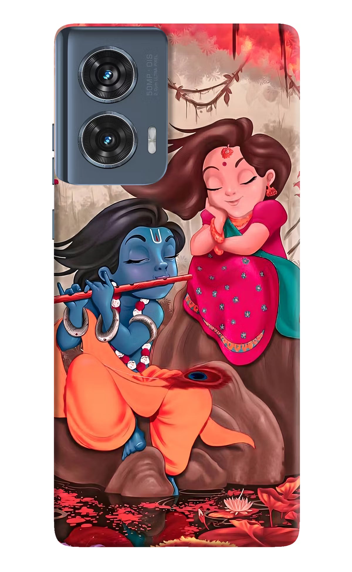 Radhe Krishna Moto Edge 50 Fusion Hard Case Back Cover by Casekaro