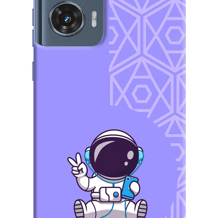 Cute Astronaut Chilling Moto Edge 50 Fusion Hard Case Back Cover by Casekaro