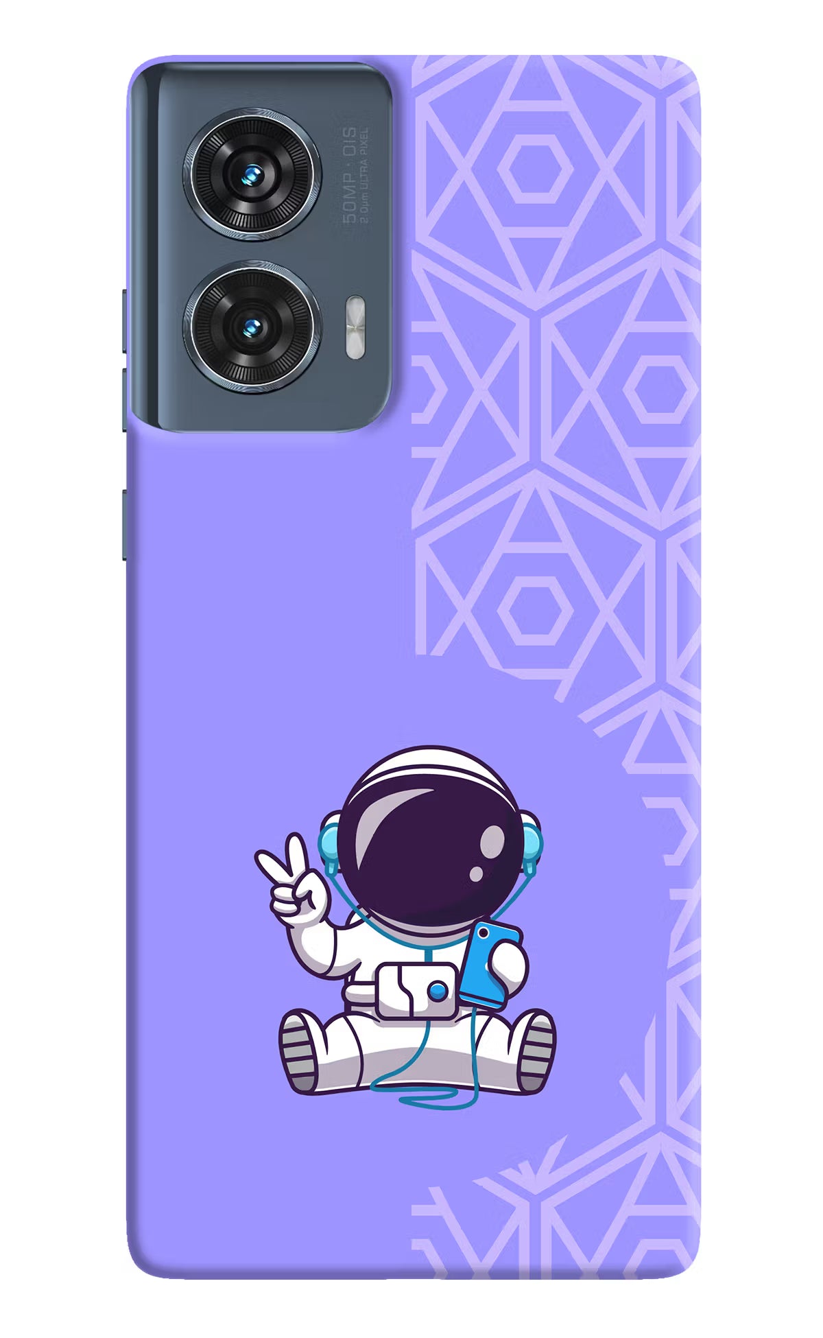 Cute Astronaut Chilling Moto Edge 50 Fusion Hard Case Back Cover by Casekaro