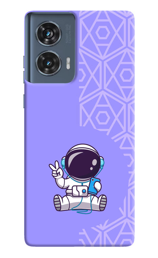 Cute Astronaut Chilling Moto Edge 50 Fusion Hard Case Back Cover by Casekaro