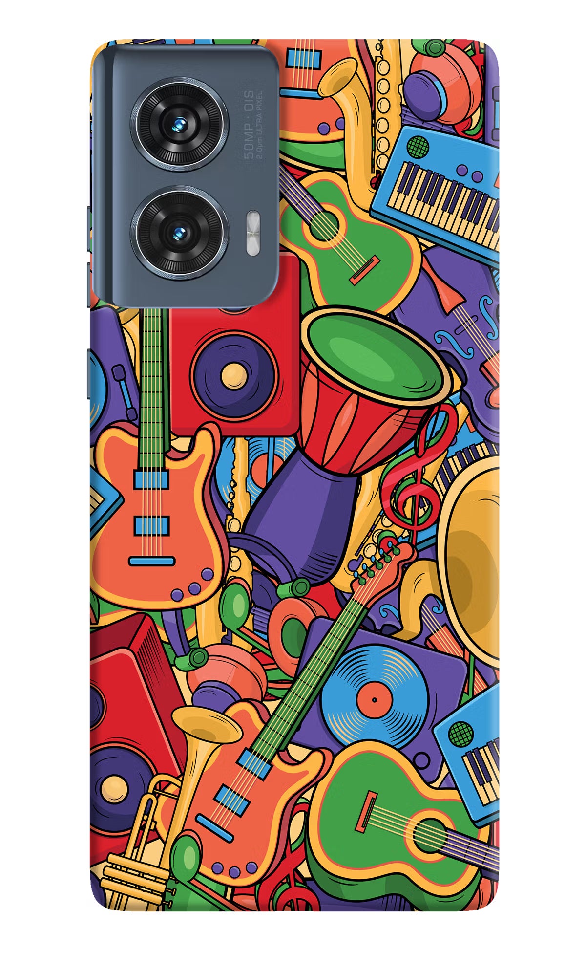 Music Instrument Doodle Moto Edge 50 Fusion Hard Case Back Cover by Casekaro