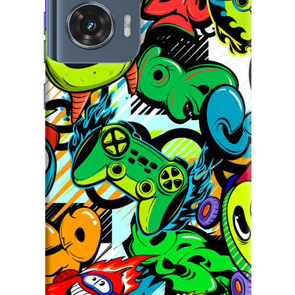 Game Doodle Moto Edge 50 Fusion Hard Case Back Cover by Casekaro