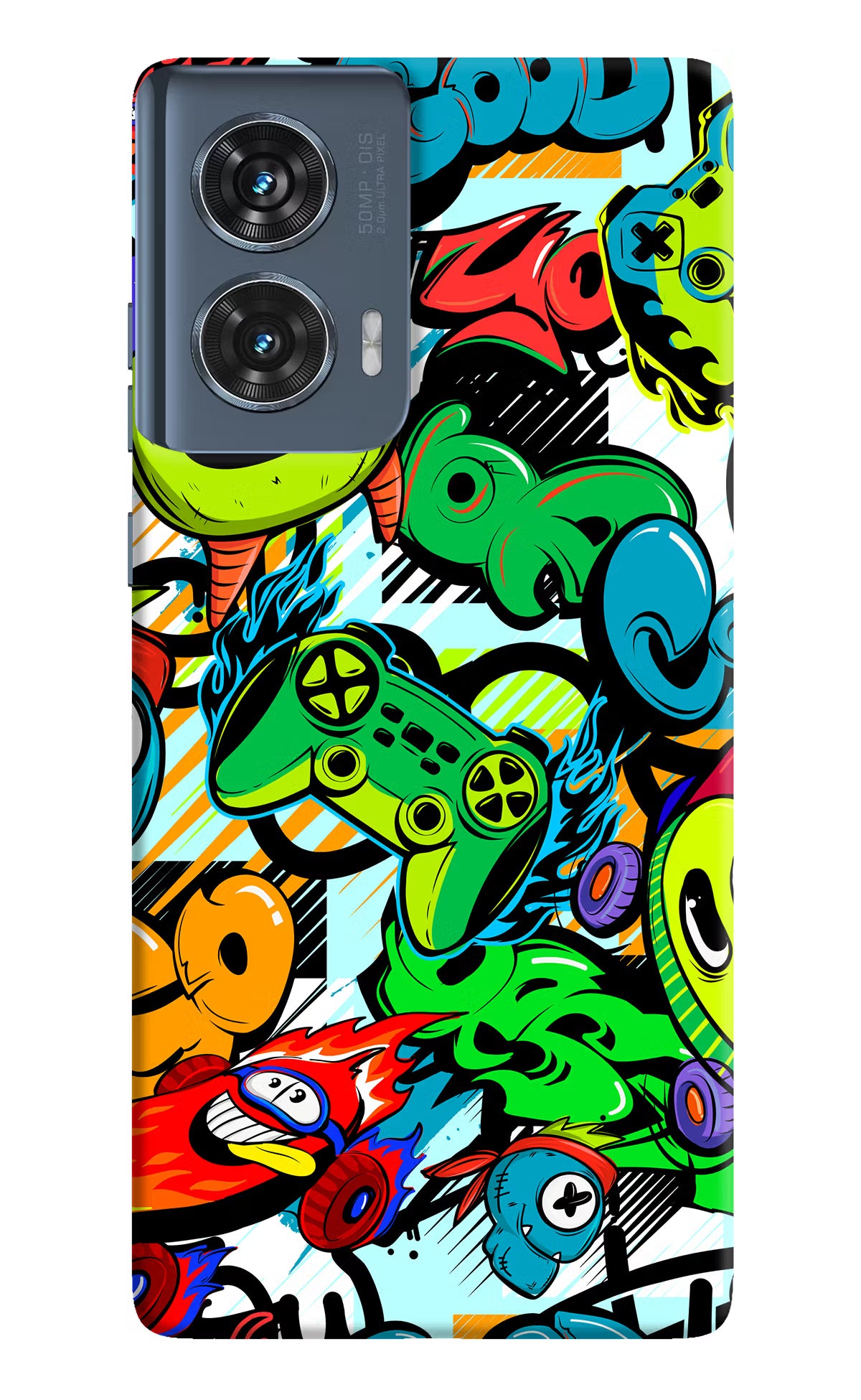 Game Doodle Moto Edge 50 Fusion Hard Case Back Cover by Casekaro