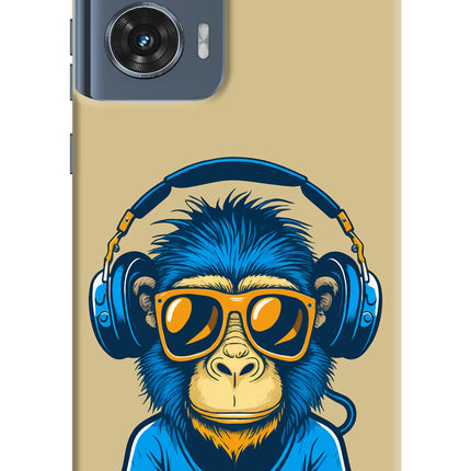 Monkey Headphone Moto Edge 50 Fusion Hard Case Back Cover by Casekaro