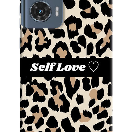 Leopard Print Self Love Moto Edge 50 Fusion Hard Case Back Cover by Casekaro