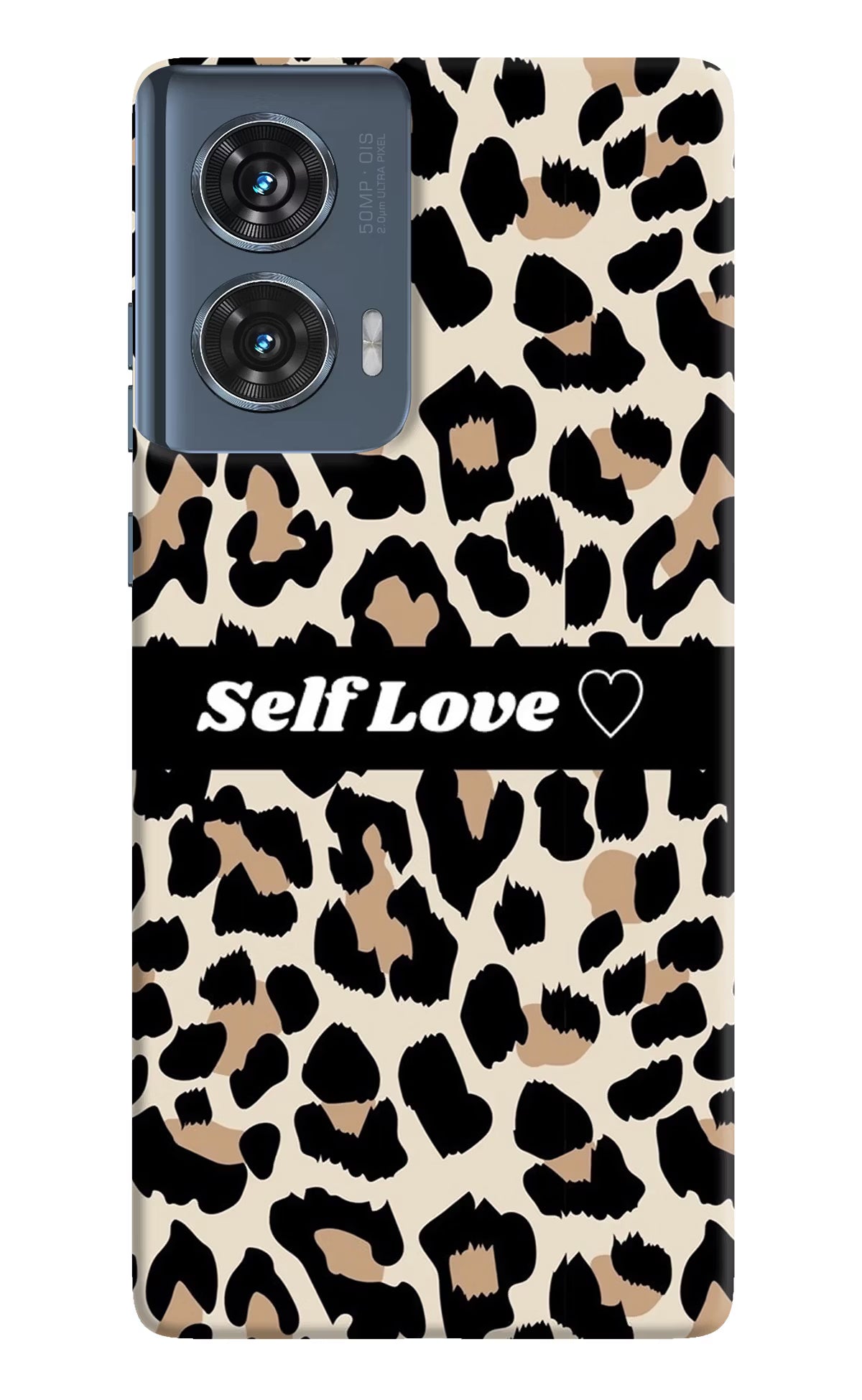 Leopard Print Self Love Moto Edge 50 Fusion Hard Case Back Cover by Casekaro