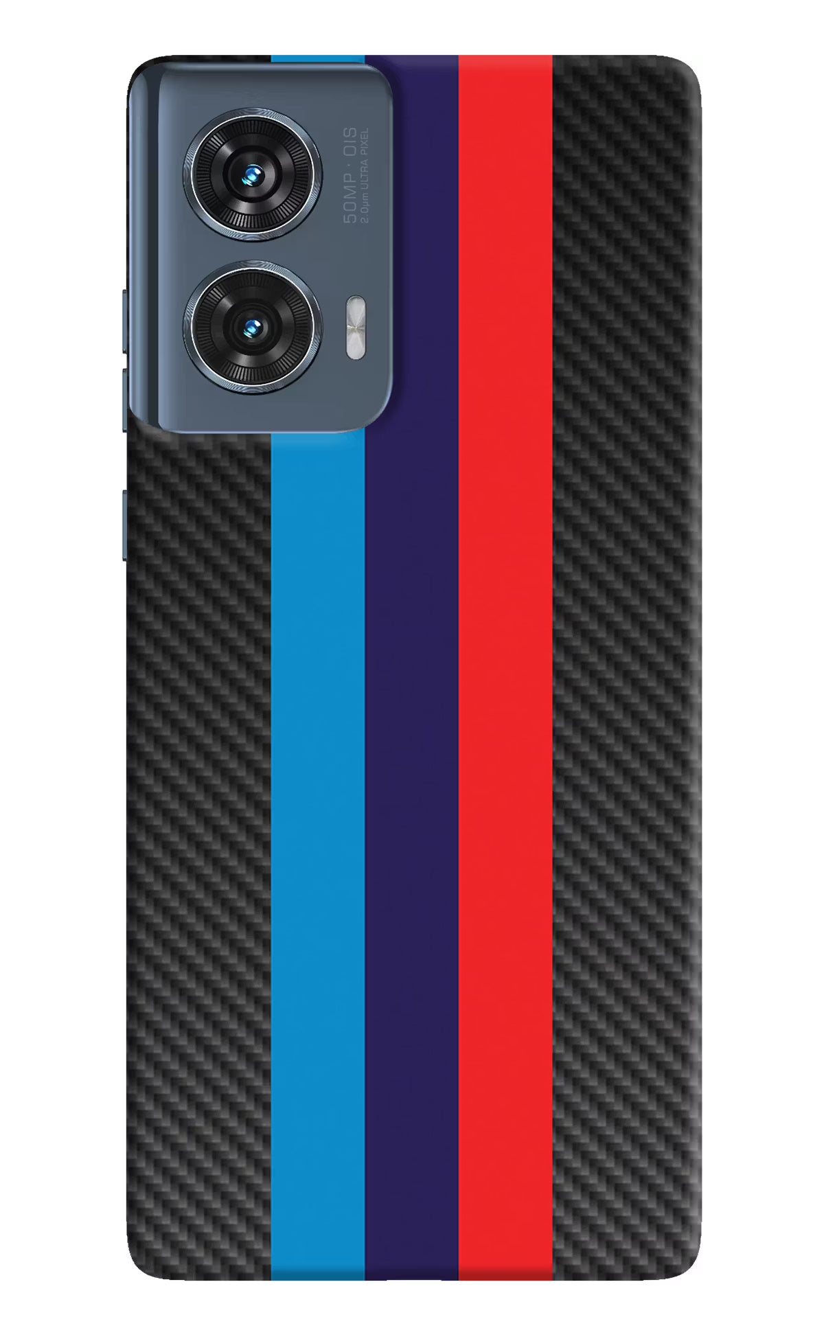 BMW Stripes Pattern Moto Edge 50 Fusion Hard Case Back Cover by Casekaro