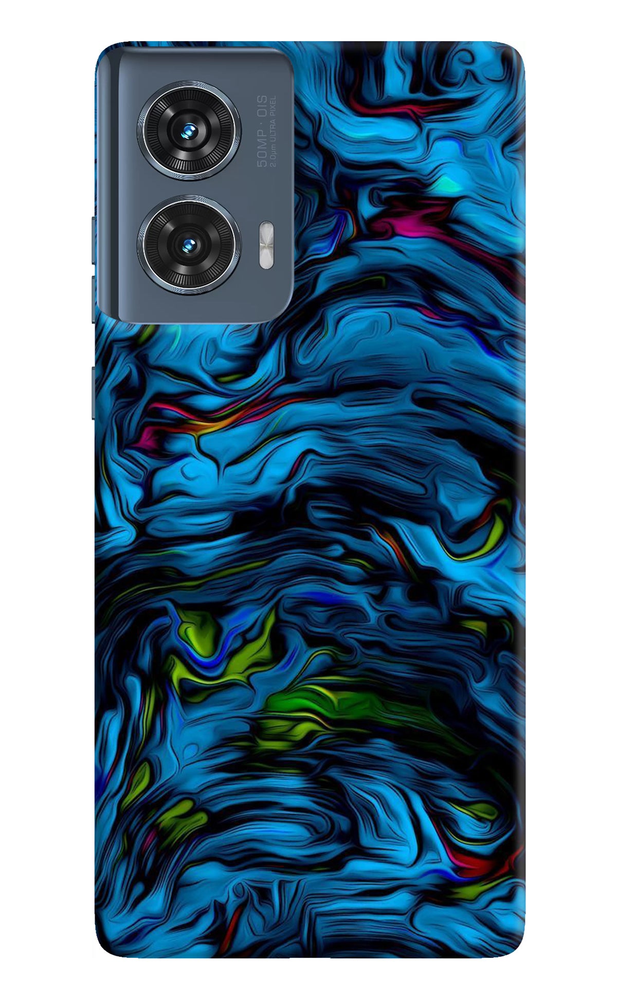 Dark Blue Abstract Moto Edge 50 Fusion Back Cover