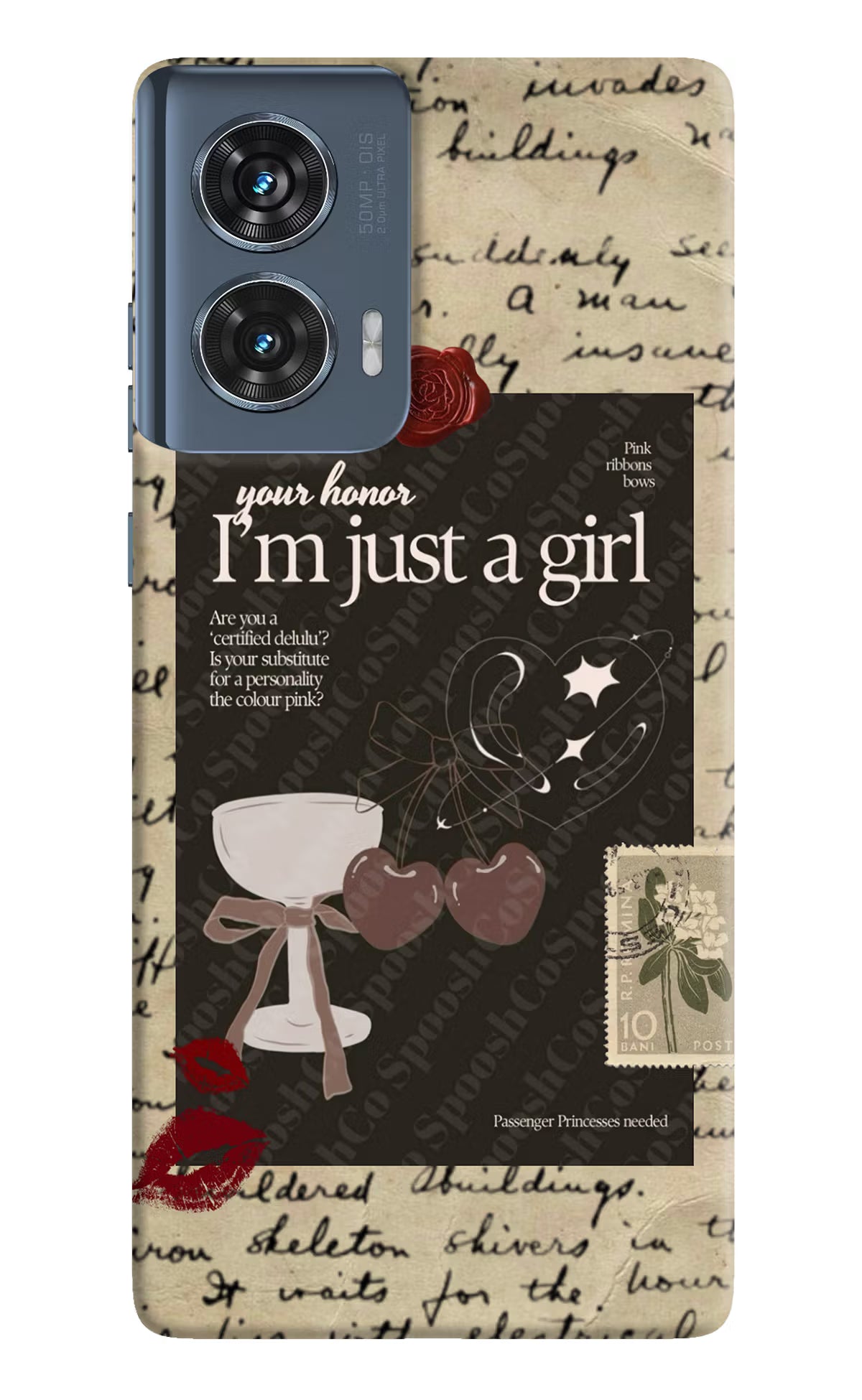 I am just a girl Moto Edge 50 Fusion Hard Case Back Cover by Casekaro