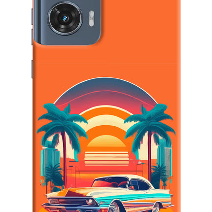 Palm Drive 80s Moto Edge 50 Fusion Hard Case Back Cover by Casekaro