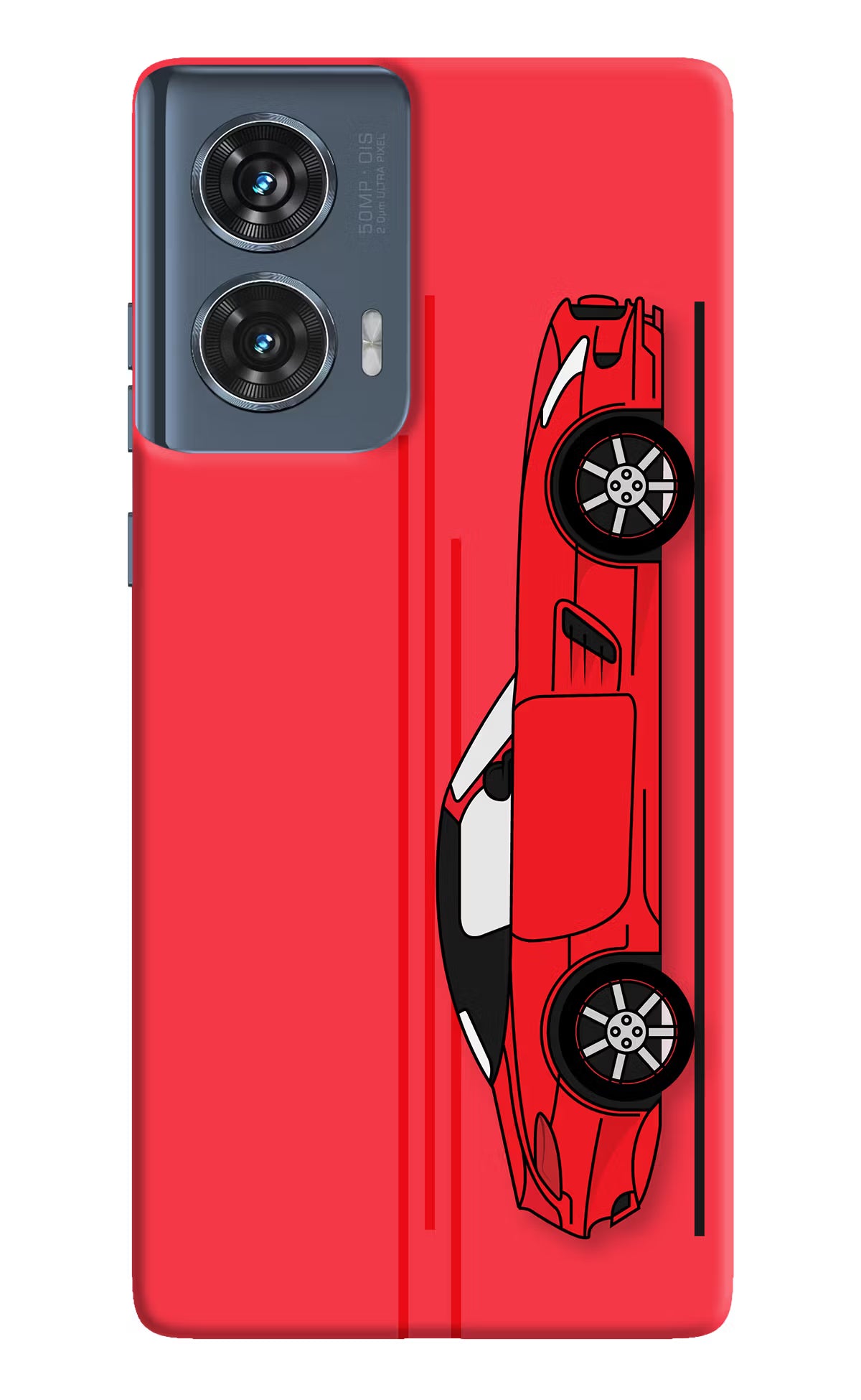 Red Velocity Moto Edge 50 Fusion Hard Case Back Cover by Casekaro