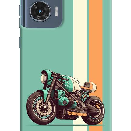 Striped Moto Drift Moto Edge 50 Fusion Hard Case Back Cover by Casekaro