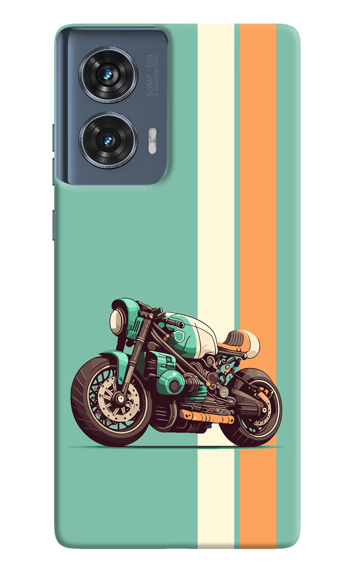 Striped Moto Drift Moto Edge 50 Fusion Hard Case Back Cover by Casekaro