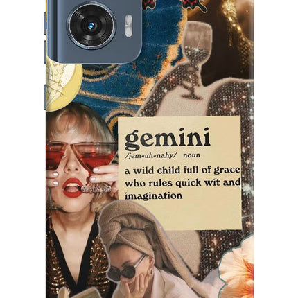 Gemini Zodiac Moto Edge 50 Fusion Hard Case Back Cover by Casekaro