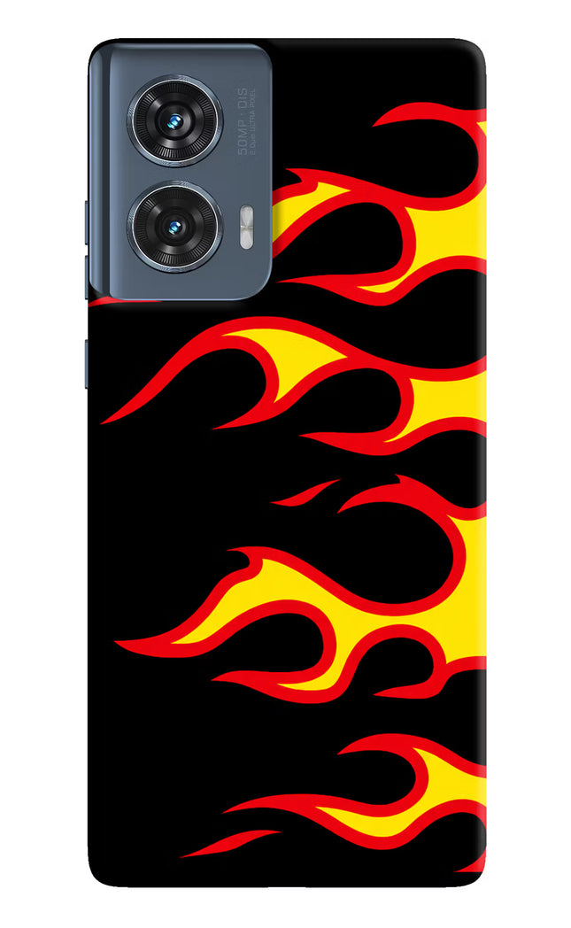 Side Sweep Flames Moto Edge 50 Fusion Hard Case Back Cover by Casekaro
