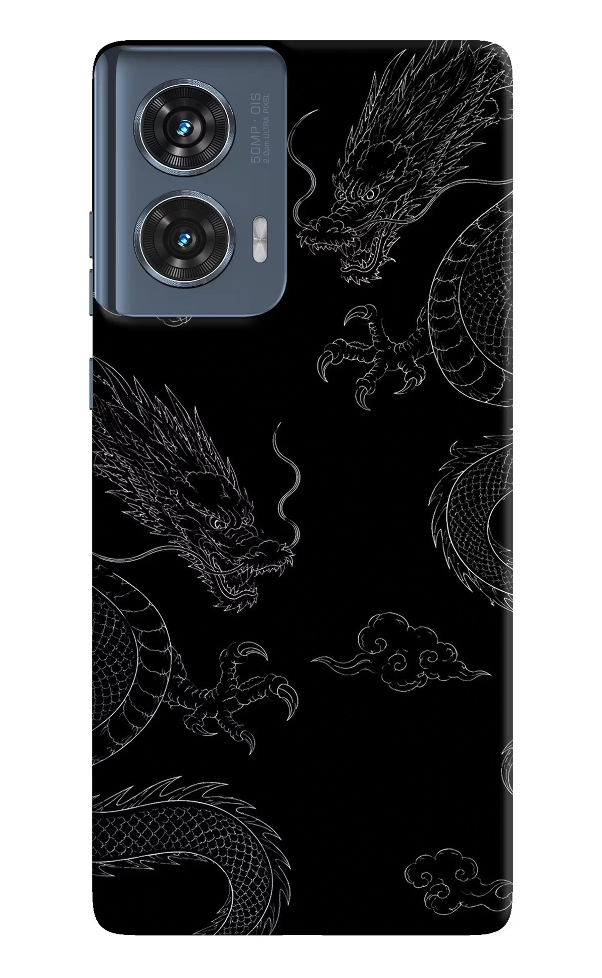 Twin Dragons Moto Edge 50 Fusion Hard Case Back Cover by Casekaro