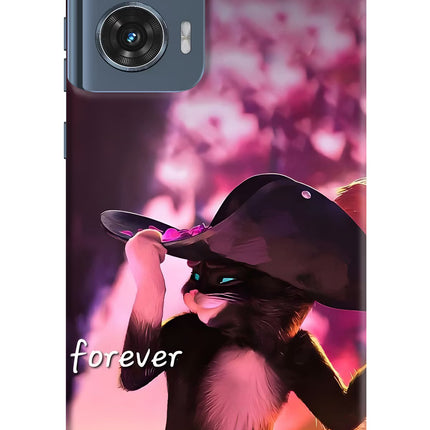 Forever Cat Moto Edge 50 Fusion Hard Case Back Cover by Casekaro