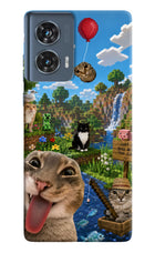 Minecraft Cat Chaos Moto Edge 50 Fusion Hard Case Back Cover by Casekaro