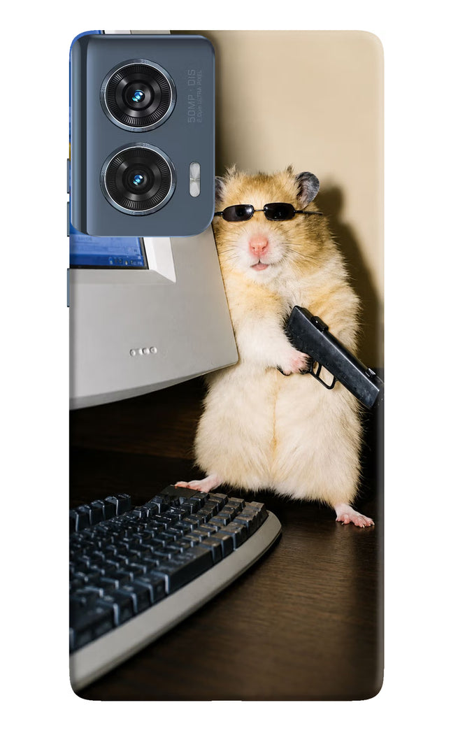 Hacker Hamster Moto Edge 50 Fusion Hard Case Back Cover by Casekaro