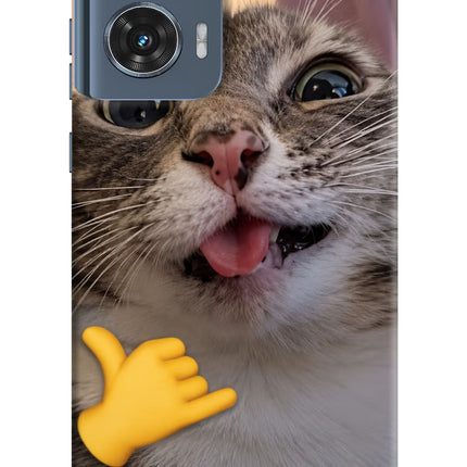 Silly Cat Call Moto Edge 50 Fusion Hard Case Back Cover by Casekaro