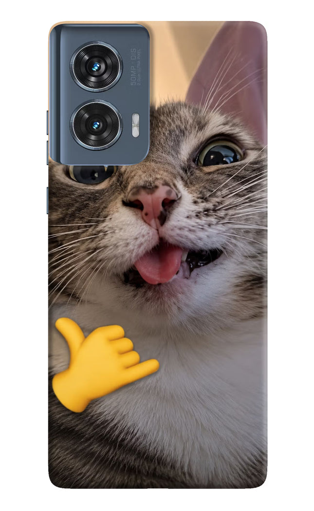 Silly Cat Call Moto Edge 50 Fusion Hard Case Back Cover by Casekaro