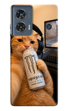 Gamer Cat Energy Moto Edge 50 Fusion Hard Case Back Cover by Casekaro
