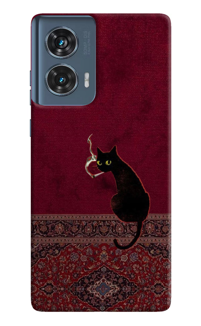 Midnight Cat Moto Edge 50 Fusion Hard Case Back Cover by Casekaro