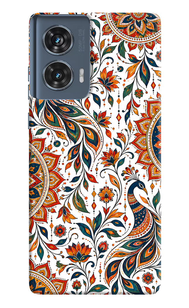 White Mayura Moto Edge 50 Fusion Hard Case Back Cover by Casekaro