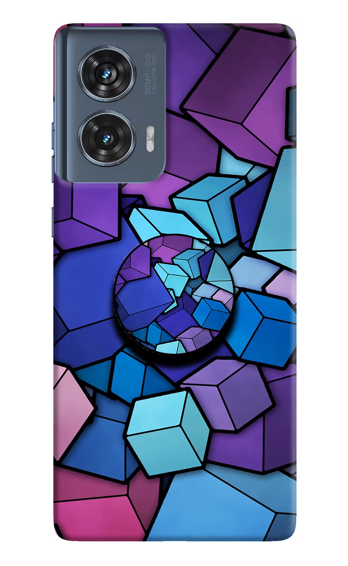 Cubic Abstract Moto Edge 50 Fusion Pop Case by Casekaro