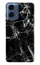 Black Marble Texture Moto G24 Power Hard Case Back Cover by Casekaro
