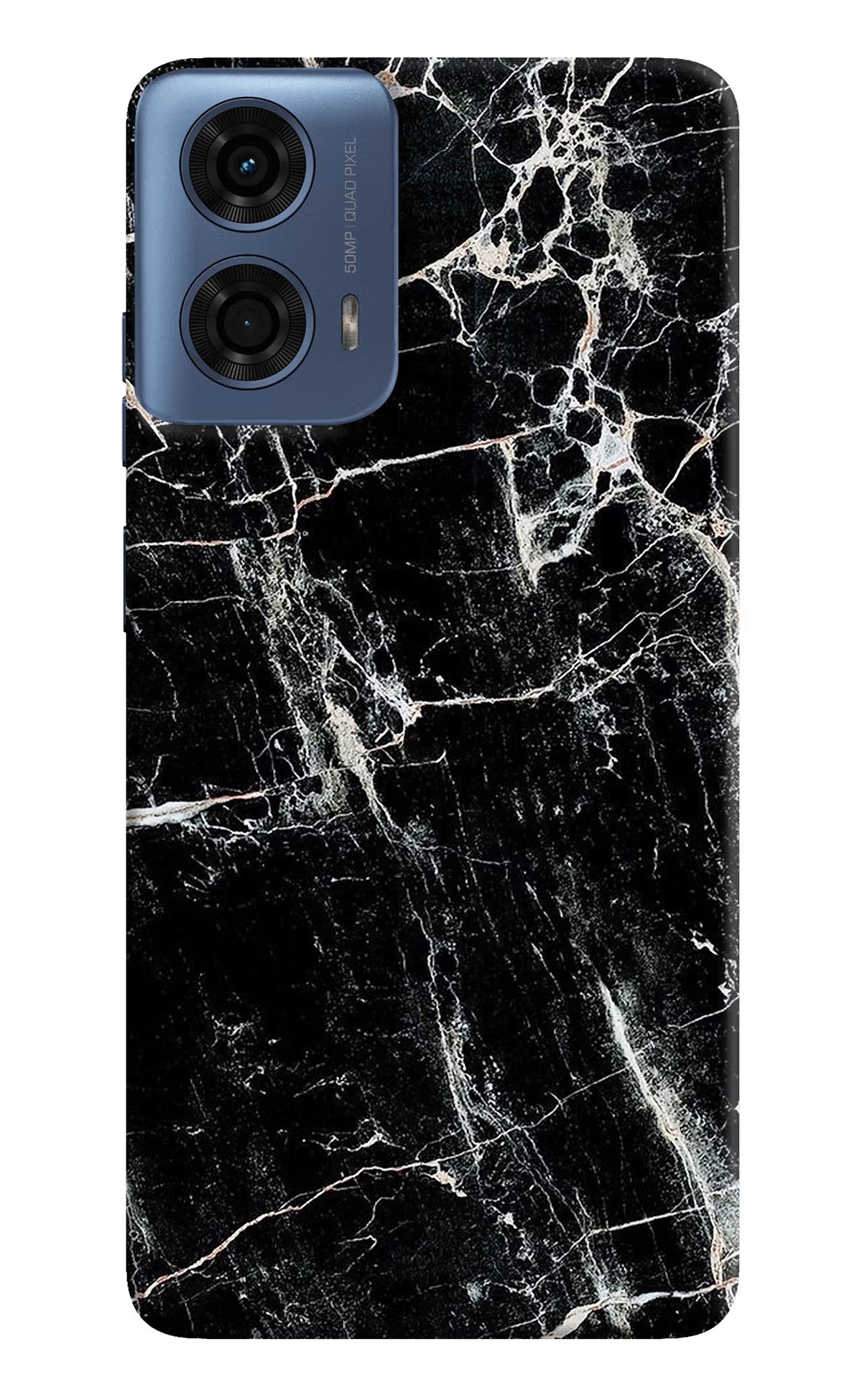 Black Marble Texture Moto G24 Power Hard Case Back Cover by Casekaro