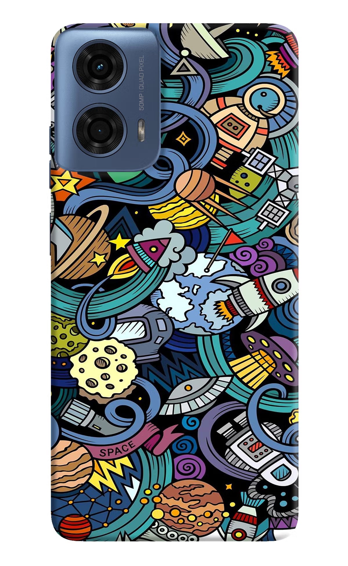 Space Abstract Moto G24 Power Hard Case Back Cover by Casekaro
