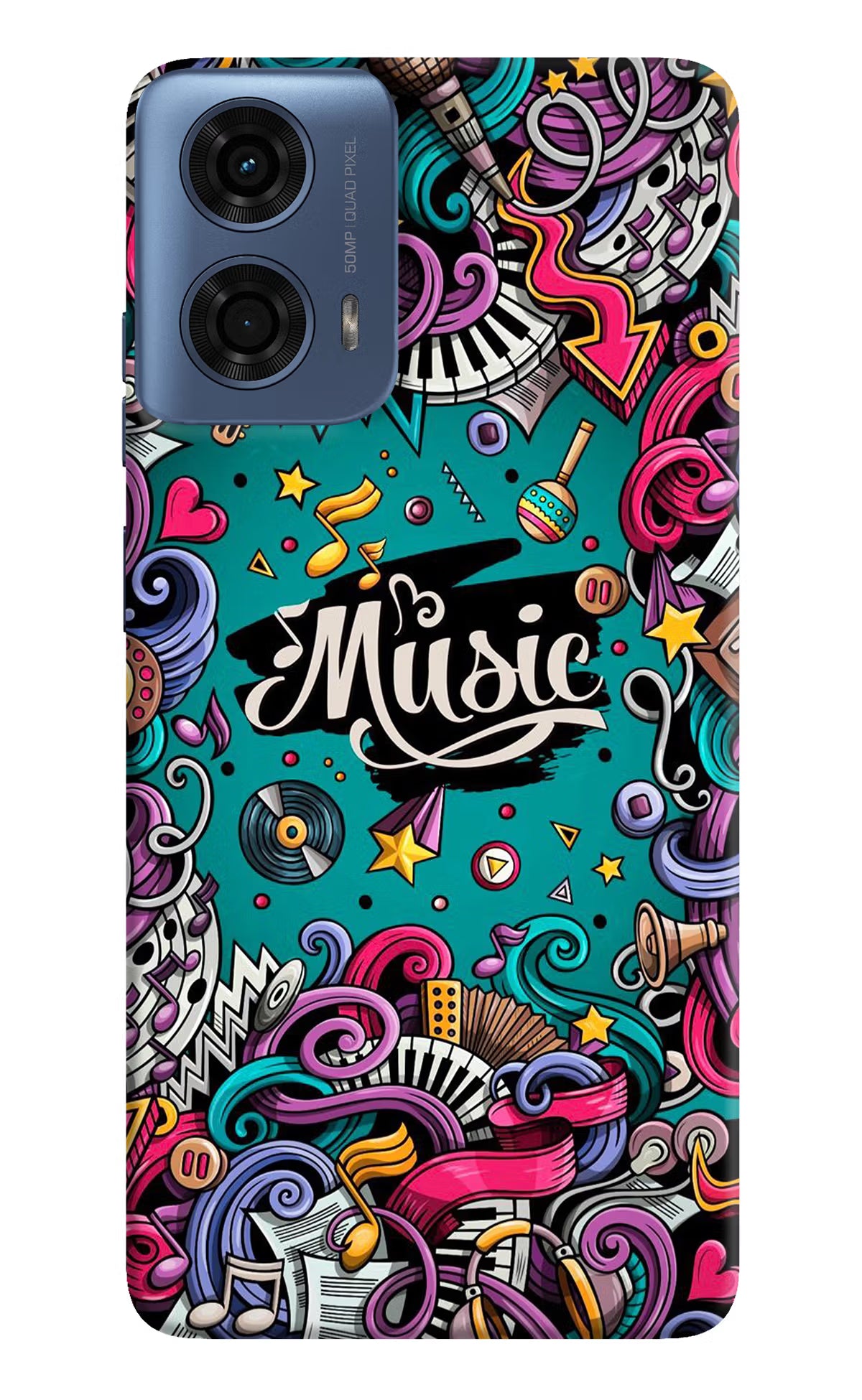 Music Graffiti Moto G24 Power Hard Case Back Cover by Casekaro