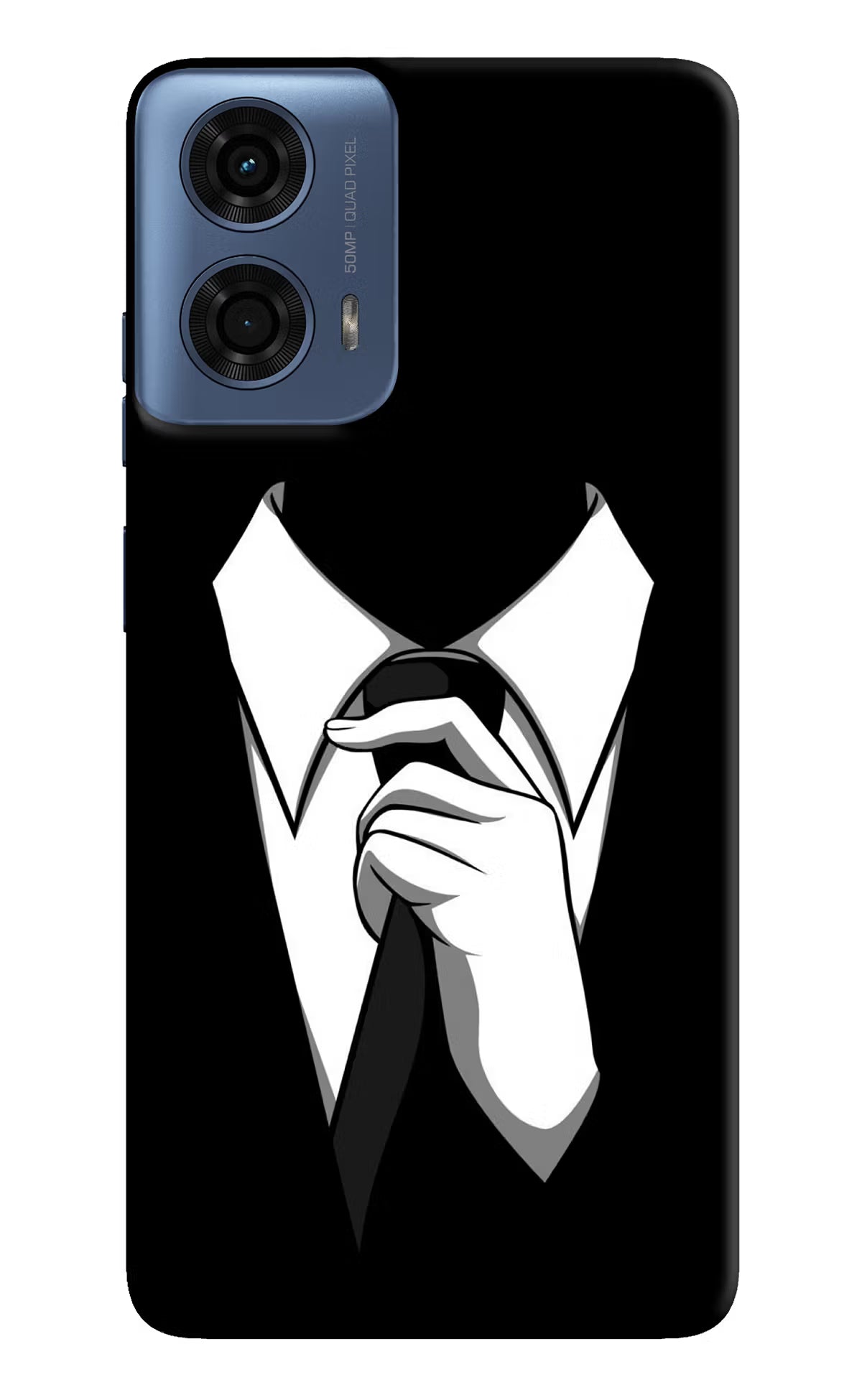 Black Tie Moto G24 Power Hard Case Back Cover by Casekaro