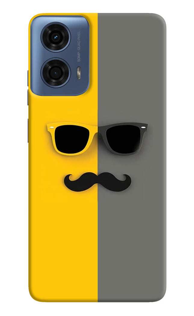 Sunglasses with Mustache Moto G24 Power Hard Case Back Cover by Casekaro