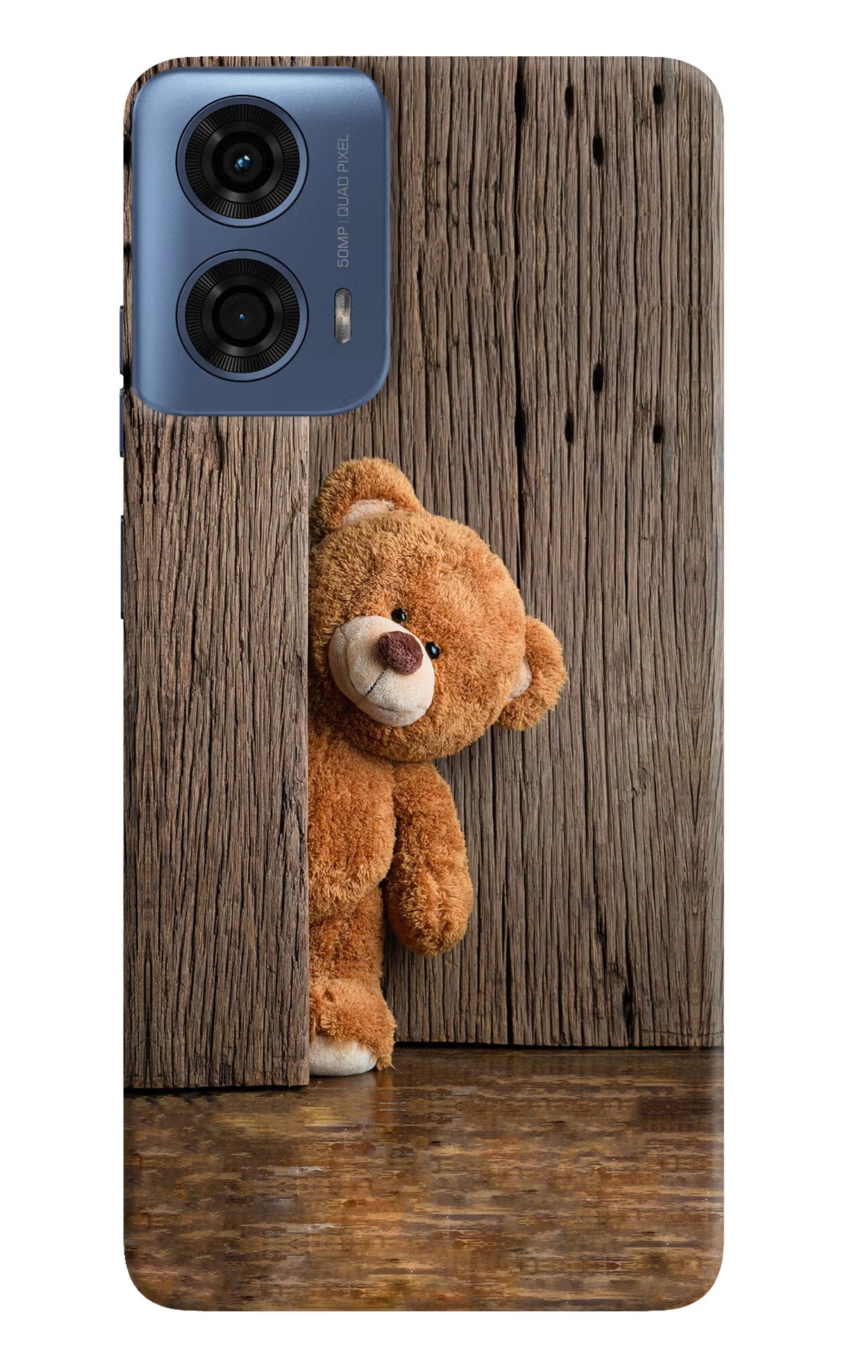 Teddy Wooden Moto G24 Power Hard Case Back Cover by Casekaro