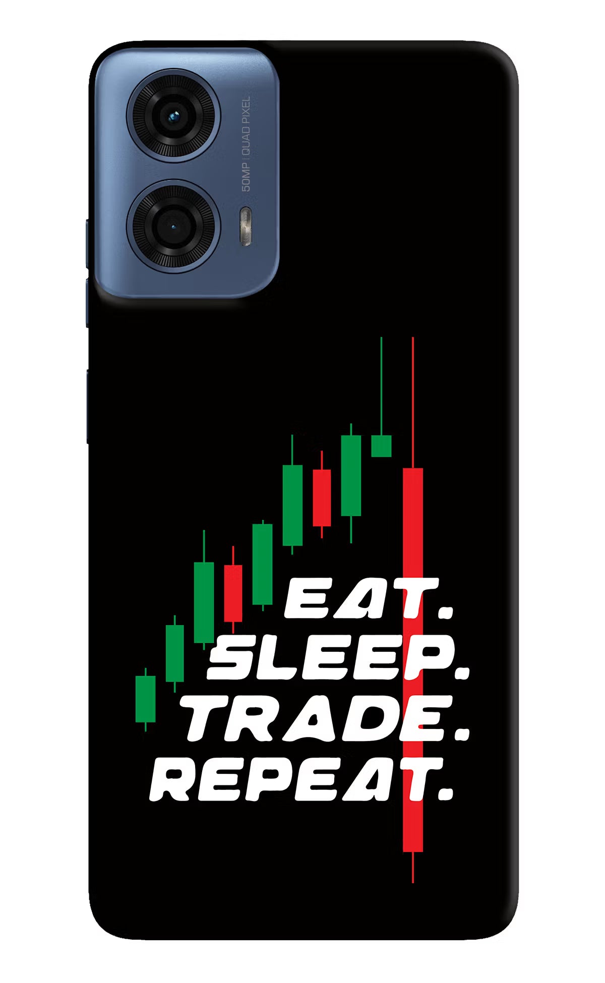 Eat Sleep Trade Repeat Moto G24 Power Hard Case Back Cover by Casekaro