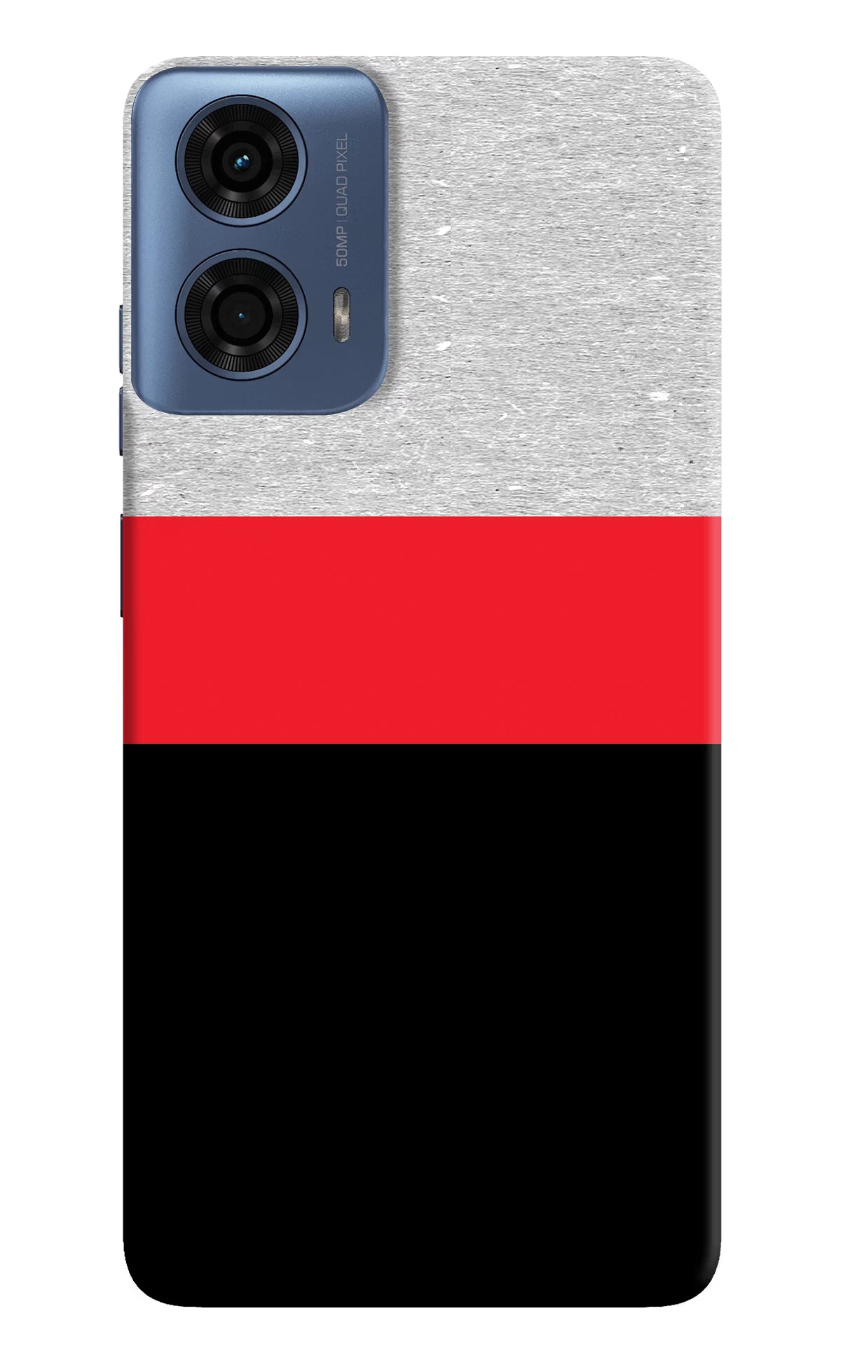 Tri Color Pattern Moto G24 Power Hard Case Back Cover by Casekaro