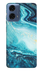 Blue Glitter Marble Moto G24 Power Hard Case Back Cover by Casekaro