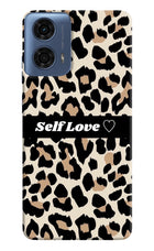 Leopard Print Self Love Moto G24 Power Hard Case Back Cover by Casekaro