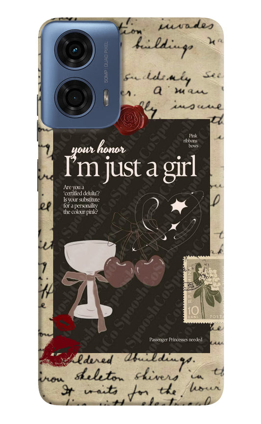 I am just a girl Moto G24 Power Hard Case Back Cover by Casekaro