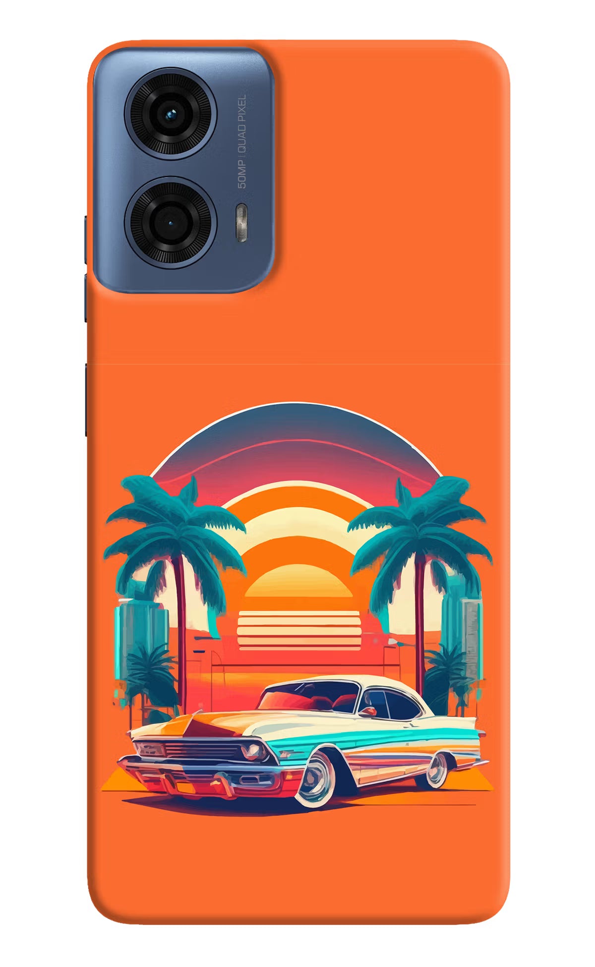 Palm Drive 80s Moto G24 Power Hard Case Back Cover by Casekaro