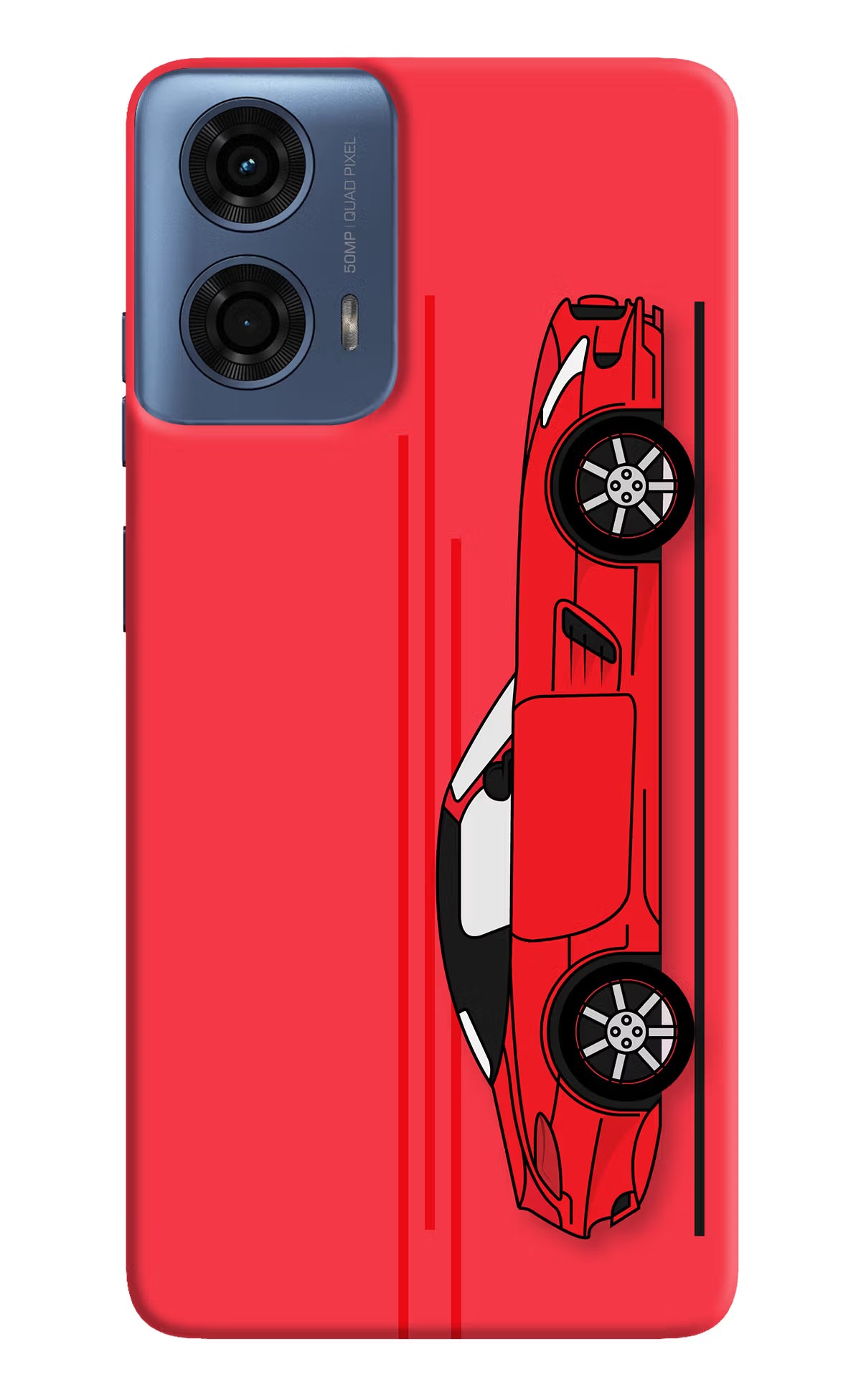 Red Velocity Moto G24 Power Hard Case Back Cover by Casekaro