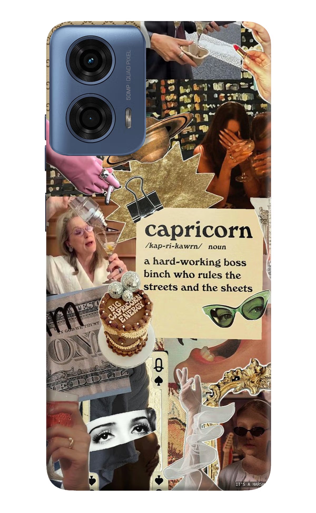 Capricorn Zodiac Moto G24 Power Hard Case Back Cover by Casekaro