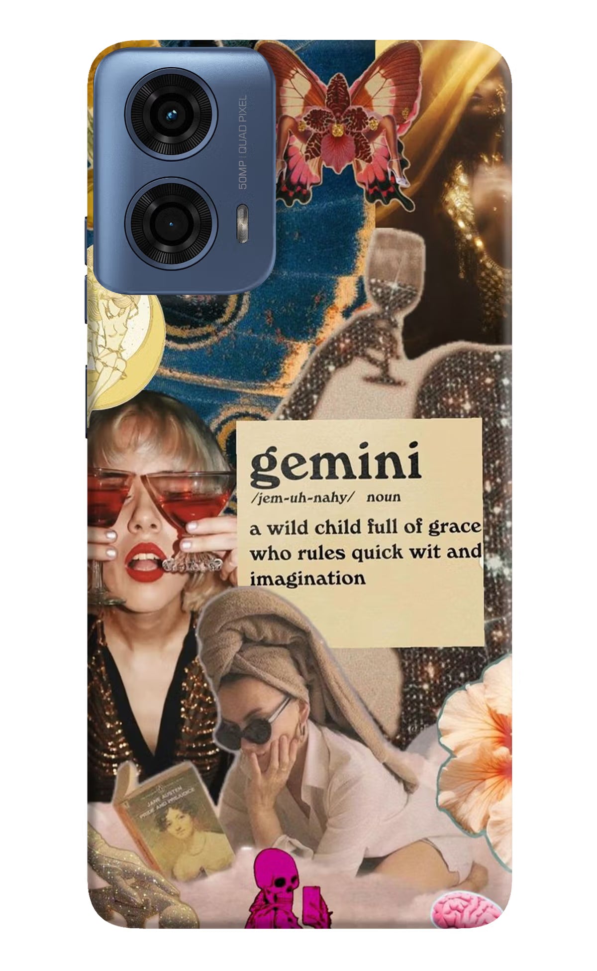 Gemini Zodiac Moto G24 Power Hard Case Back Cover by Casekaro