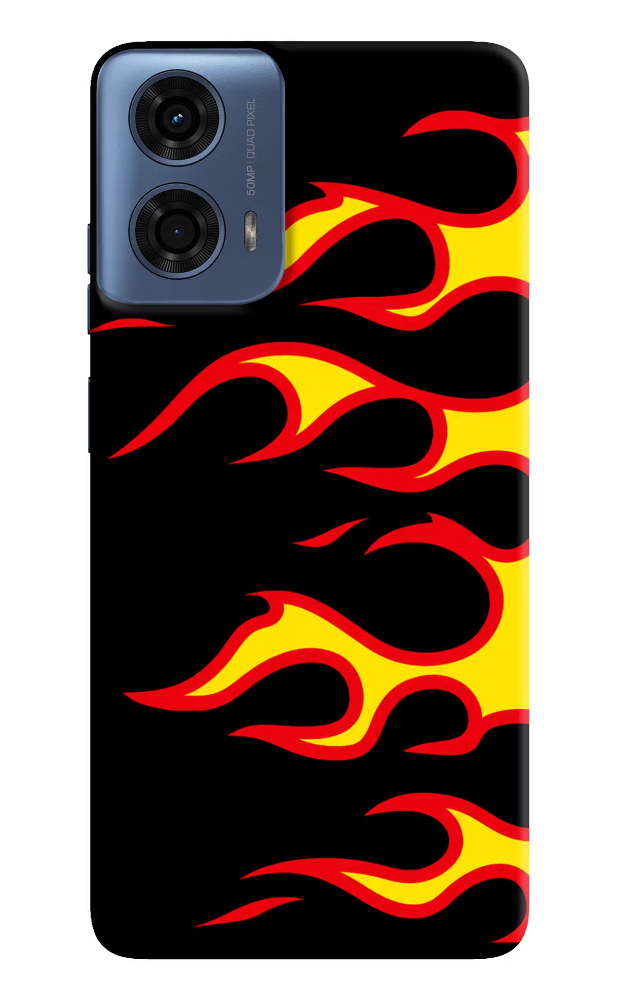 Side Sweep Flames Moto G24 Power Hard Case Back Cover by Casekaro