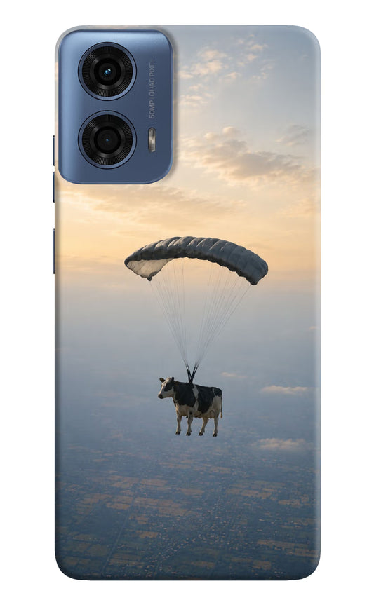 Skydiving Cow Moto G24 Power Hard Case Back Cover by Casekaro